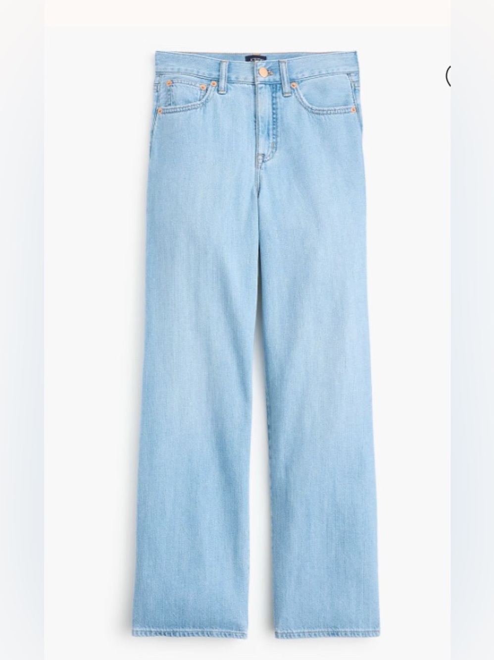 Light-feel wide-leg cropped jean